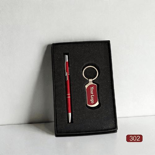 Custom 2 in 1 Corporate Gifting Set Pen and Keychain