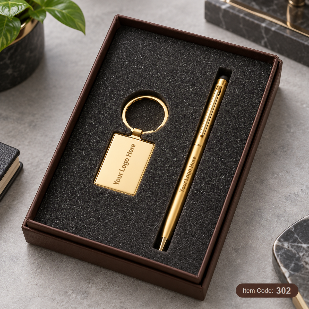 Customized 2-in-1 Corporate Gift Set - Pen + Keychain / Card Holder | MOQ 25