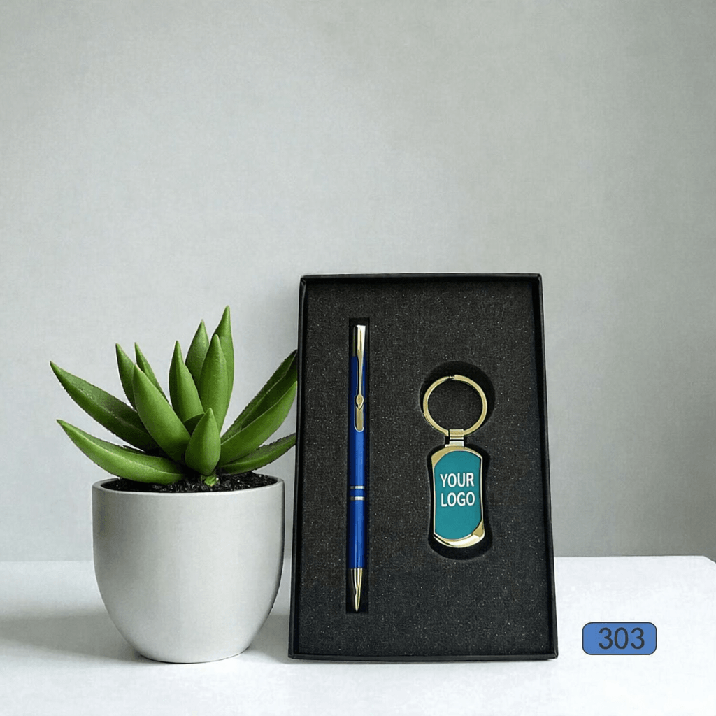 Custom 2 in 1 Corporate Gifting Set Pen and Keychain