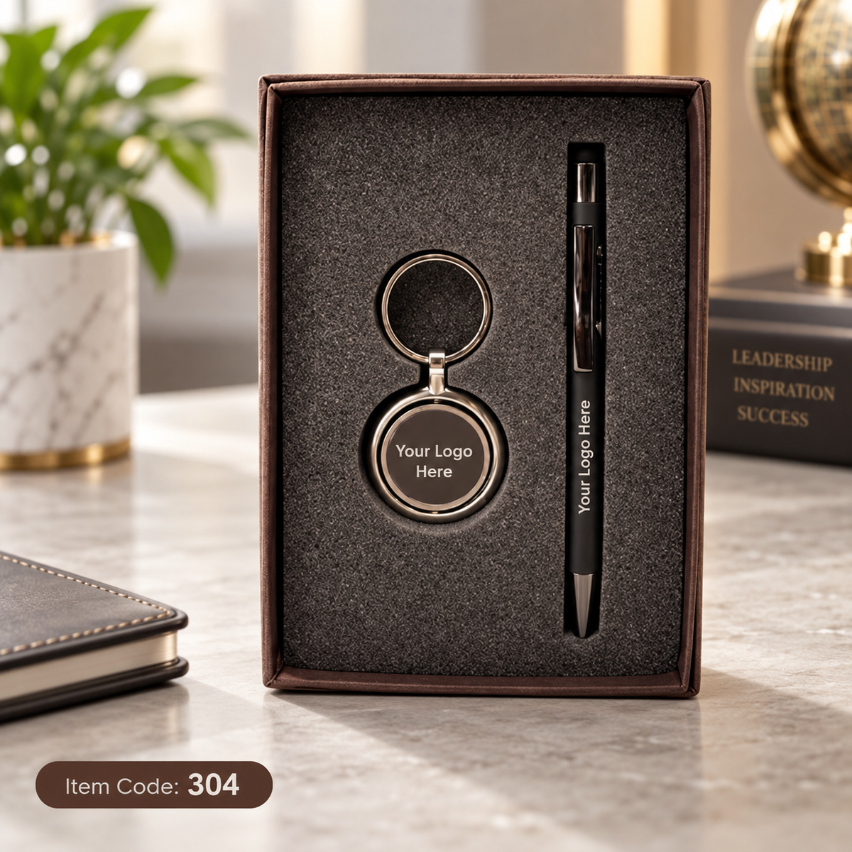 Customized 2-in-1 Corporate Gift Set - Pen + Keychain / Card Holder | MOQ 25