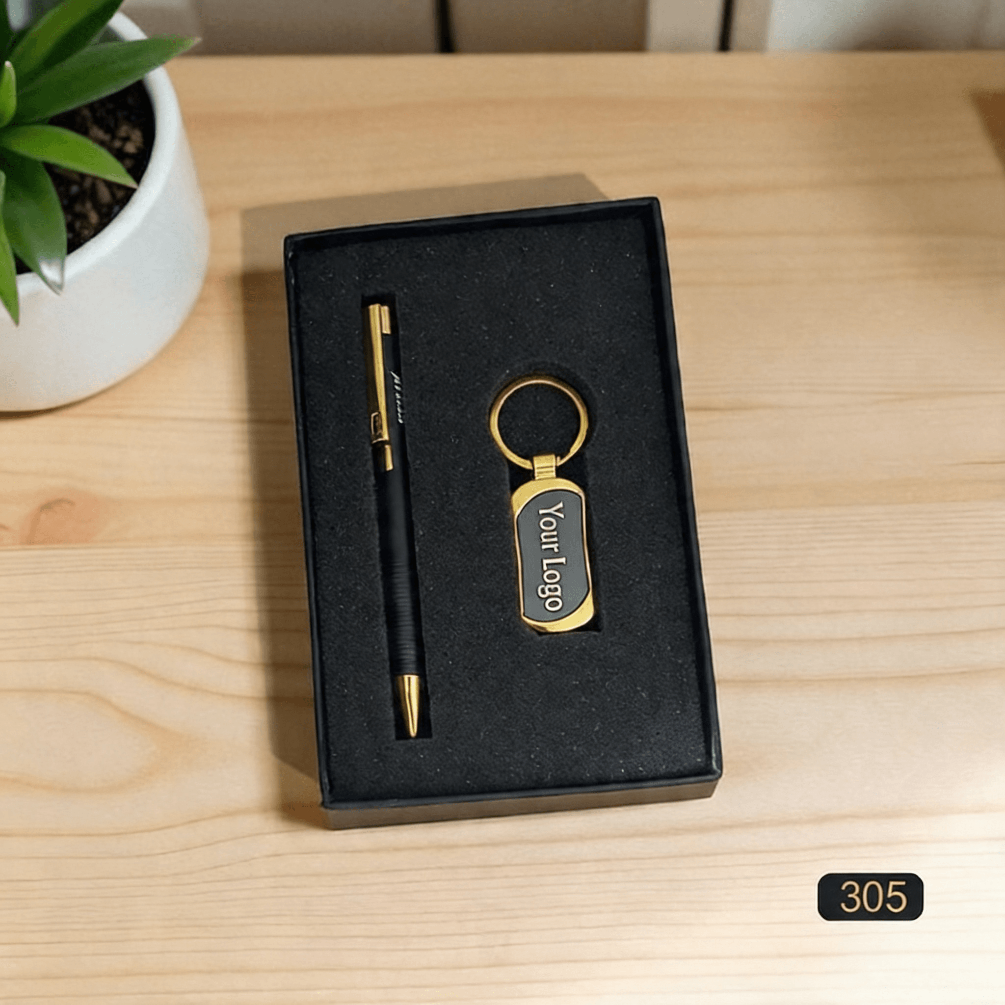 Custom 2 in 1 Corporate Gifting Set Pen and Keychain