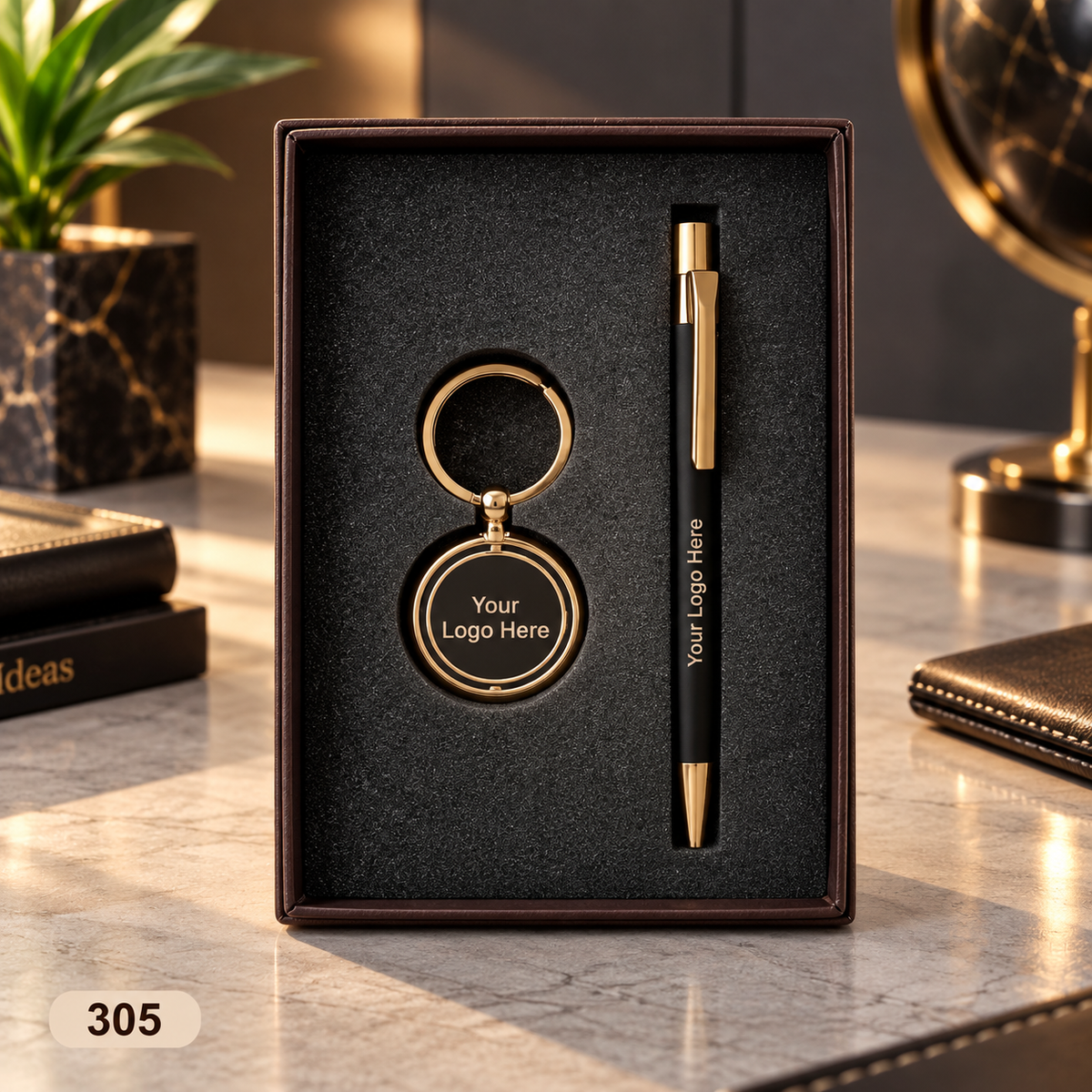 Customized 2-in-1 Corporate Gift Set - Pen + Keychain / Card Holder | MOQ 25