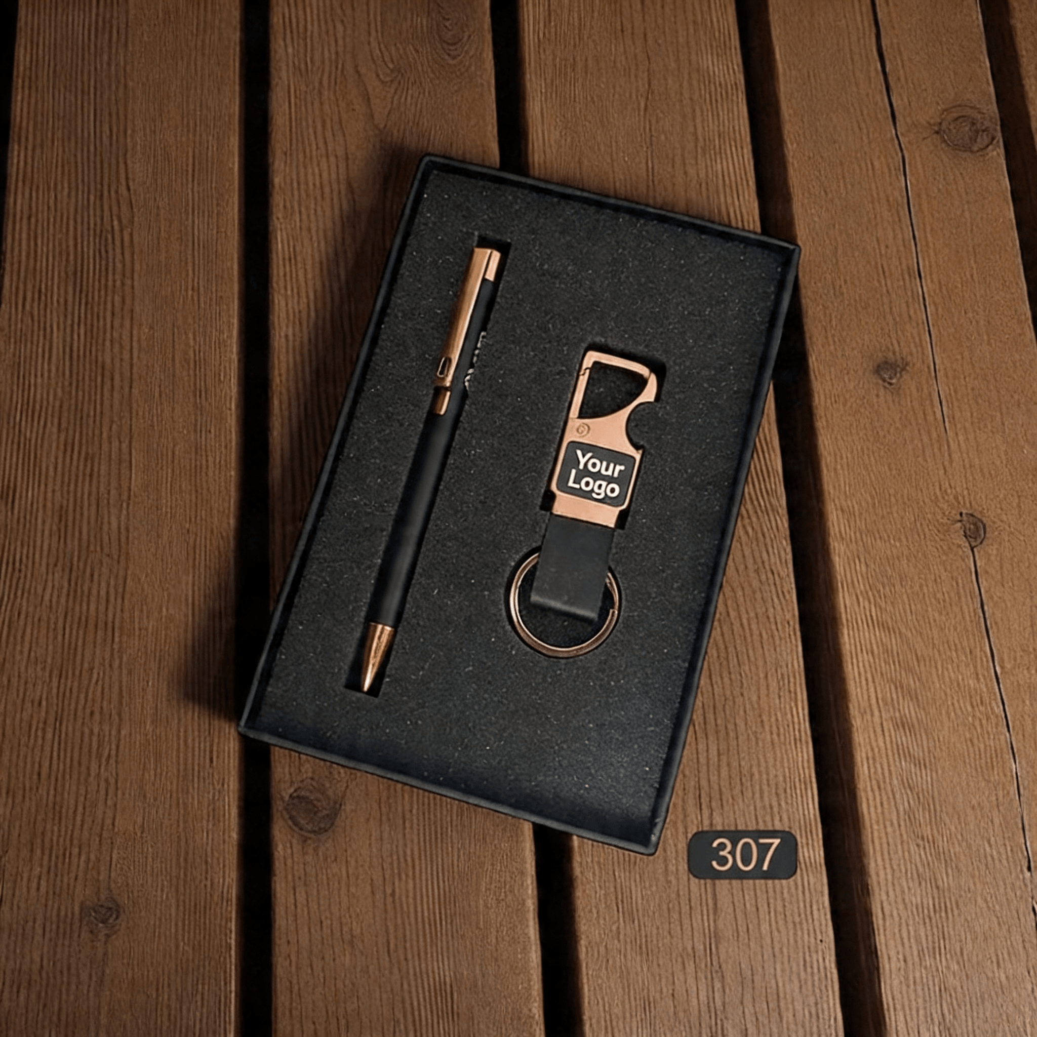 Custom 2 in 1 Corporate Gifting Set Pen and Keychain