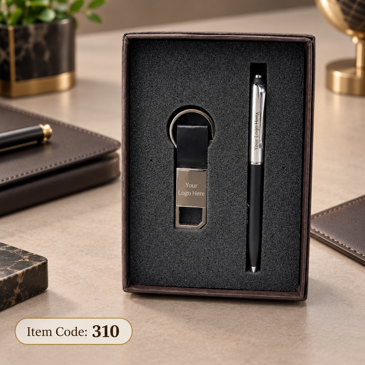 Customized 2-in-1 Corporate Gift Set - Pen + Keychain / Card Holder | MOQ 25