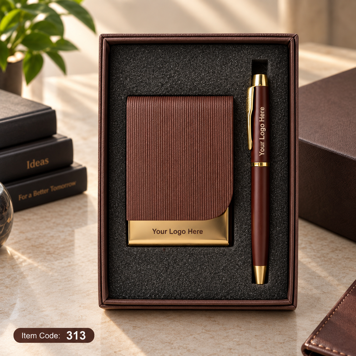 Customized 2-in-1 Corporate Gift Set - Pen + Keychain / Card Holder | MOQ 25