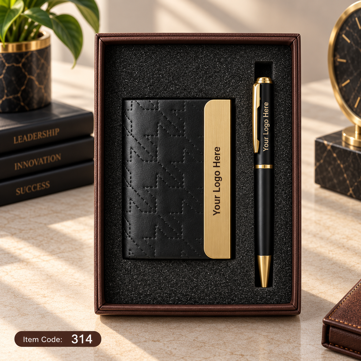 Customized 2-in-1 Corporate Gift Set - Pen + Keychain / Card Holder | MOQ 25