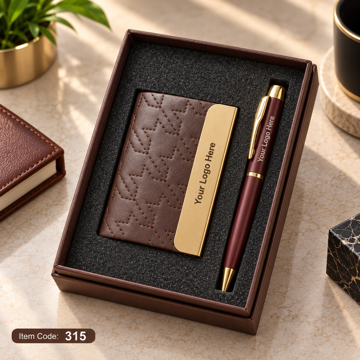 Customized 2-in-1 Corporate Gift Set - Pen + Keychain / Card Holder | MOQ 25