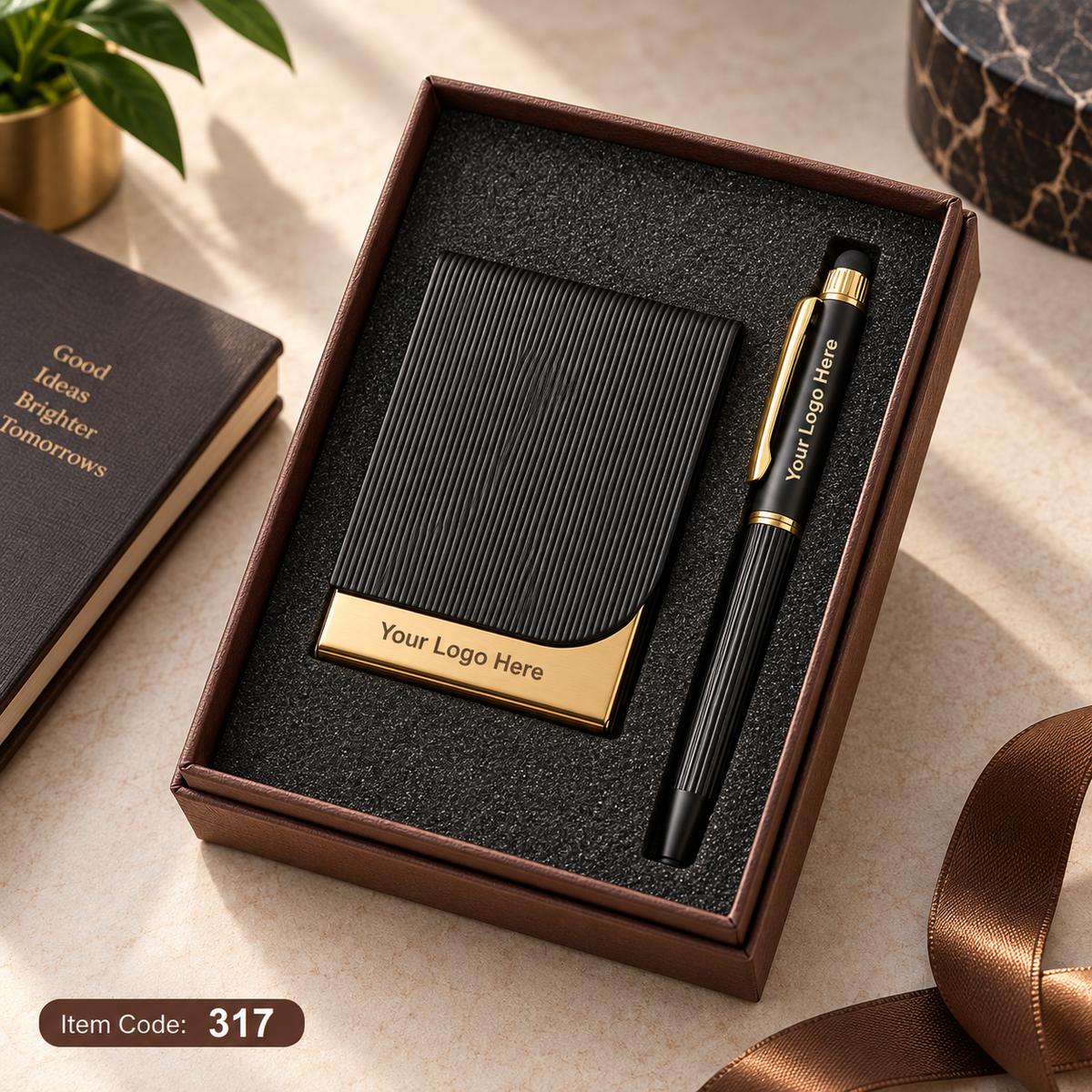 Customized 2-in-1 Corporate Gift Set - Pen + Keychain / Card Holder | MOQ 25