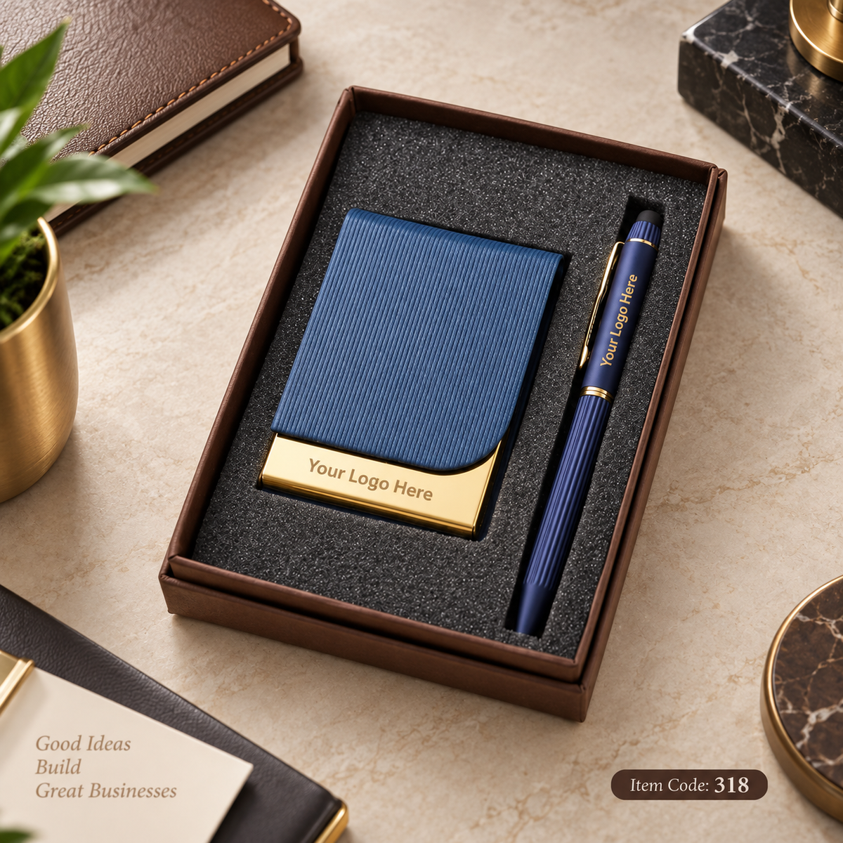 Customized 2-in-1 Corporate Gift Set - Pen + Keychain / Card Holder | MOQ 25