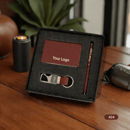 Custom 3 in 1 Corporate Gifting Set Notebook, Pen and Keychain