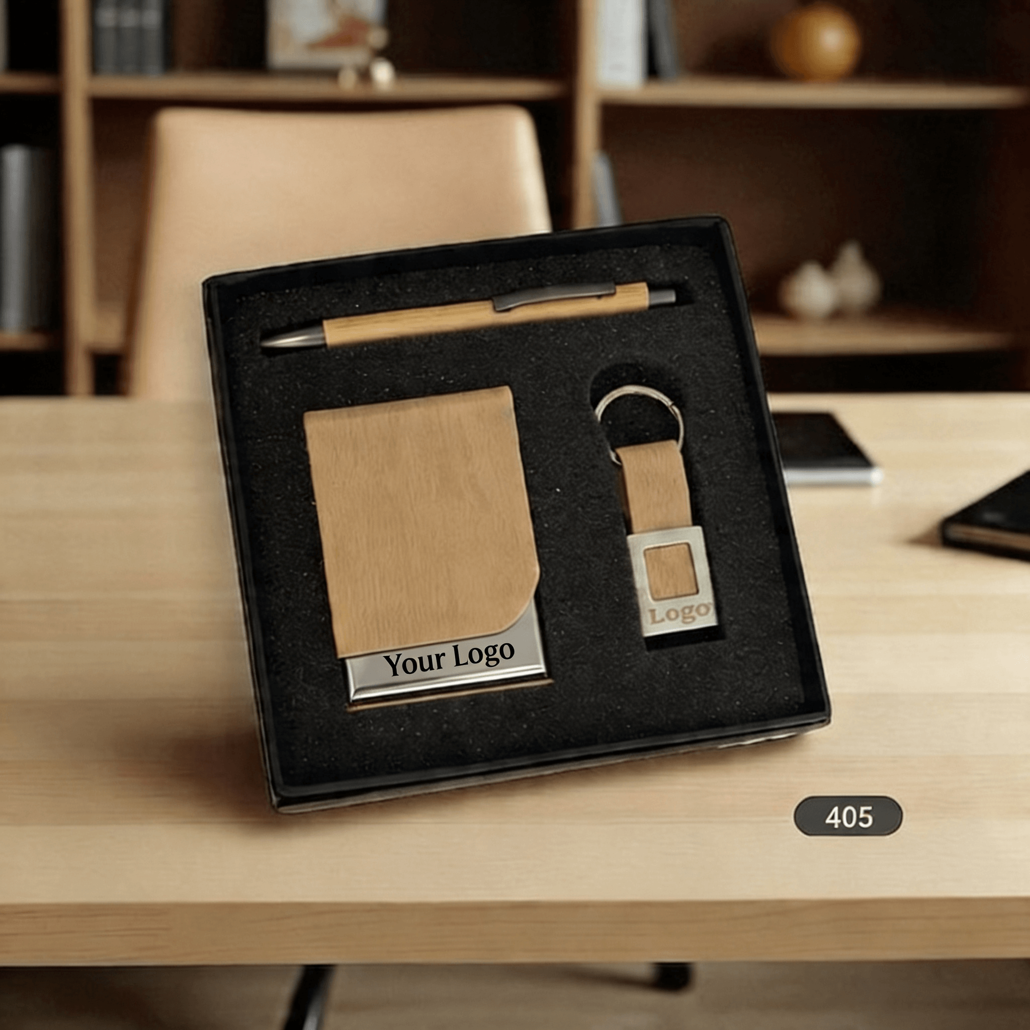 Custom 3 in 1 Corporate Gifting Set Notebook, Pen and Keychain