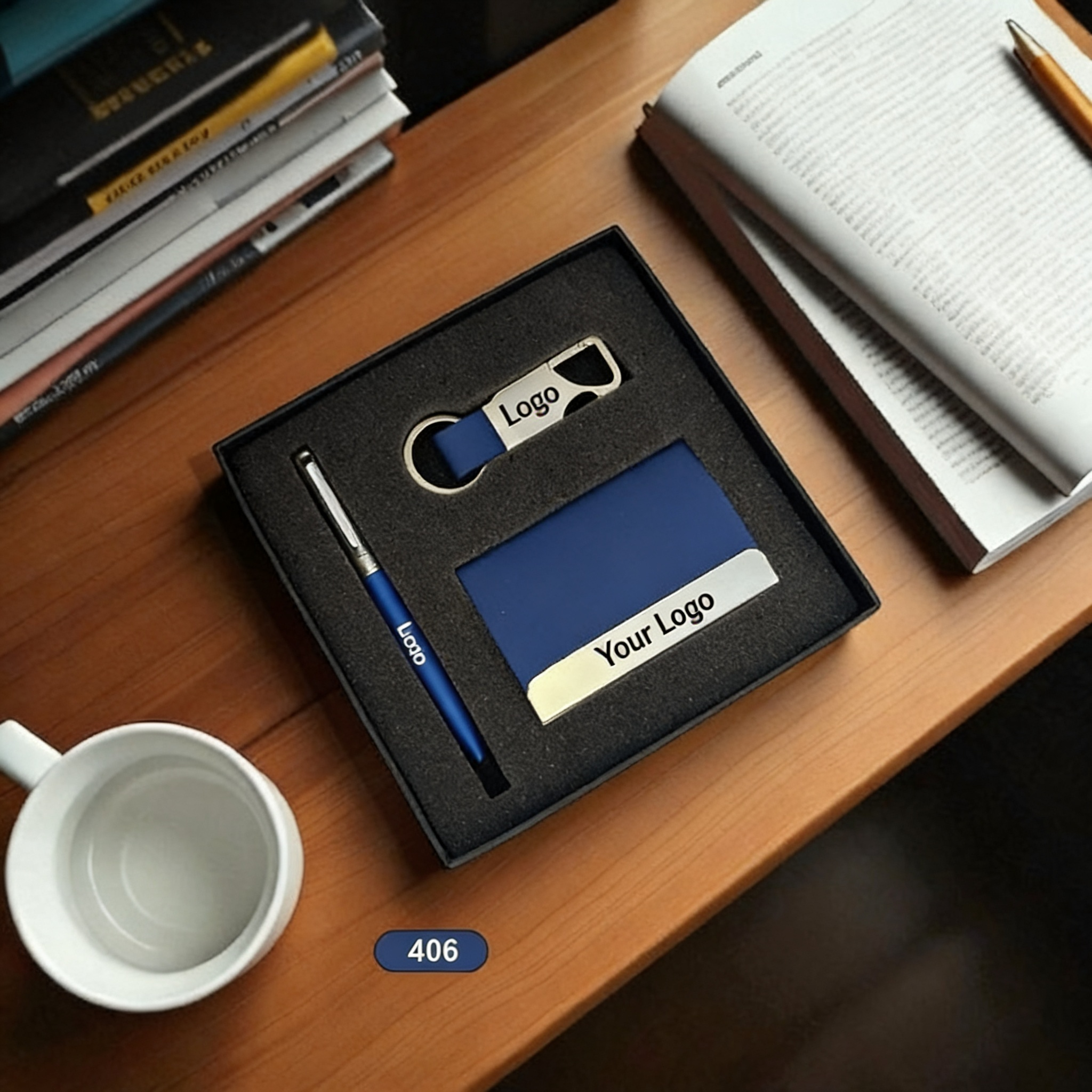 Custom 3 in 1 Corporate Gifting Set Notebook, Pen and Keychain