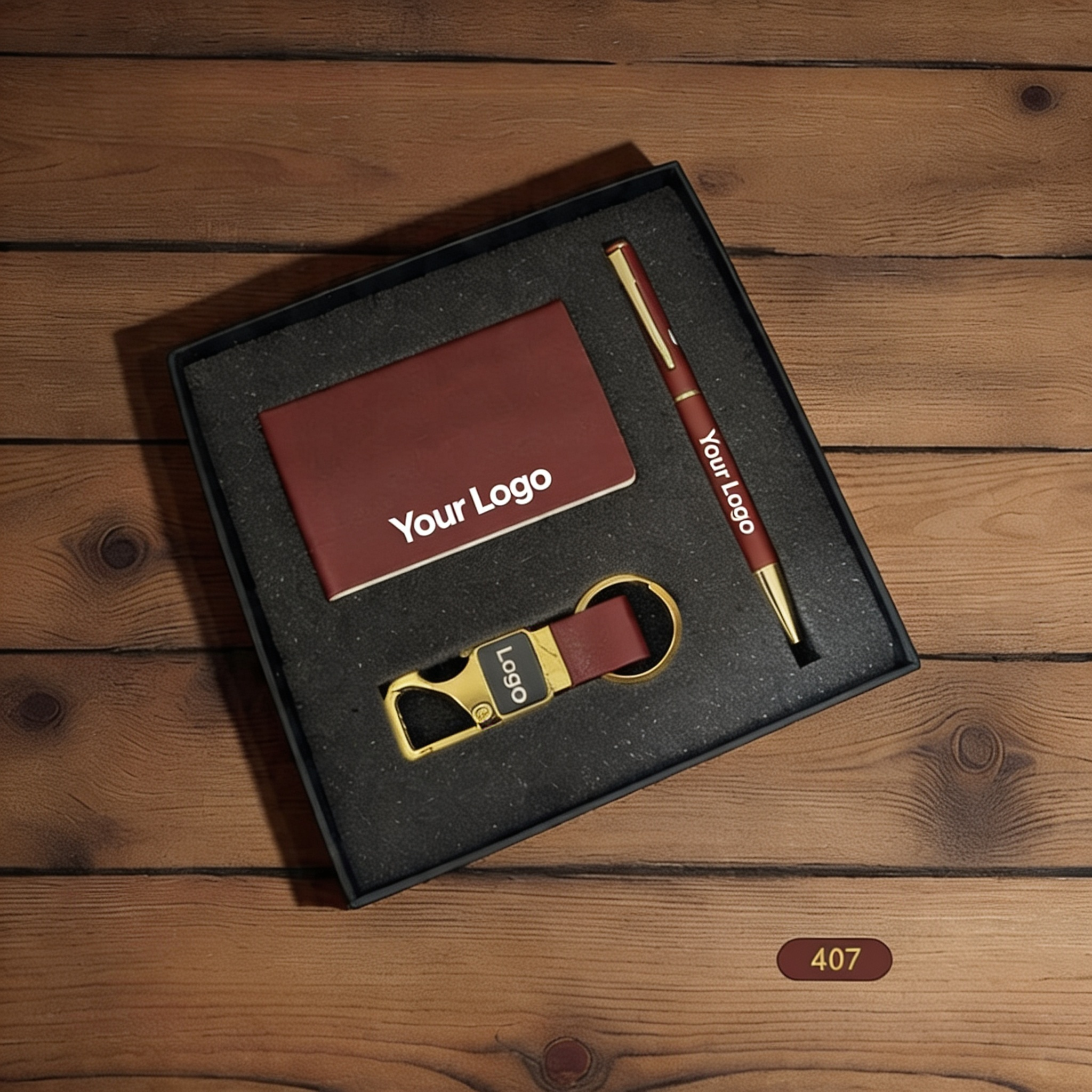 Custom 3 in 1 Corporate Gifting Set Notebook, Pen and Keychain
