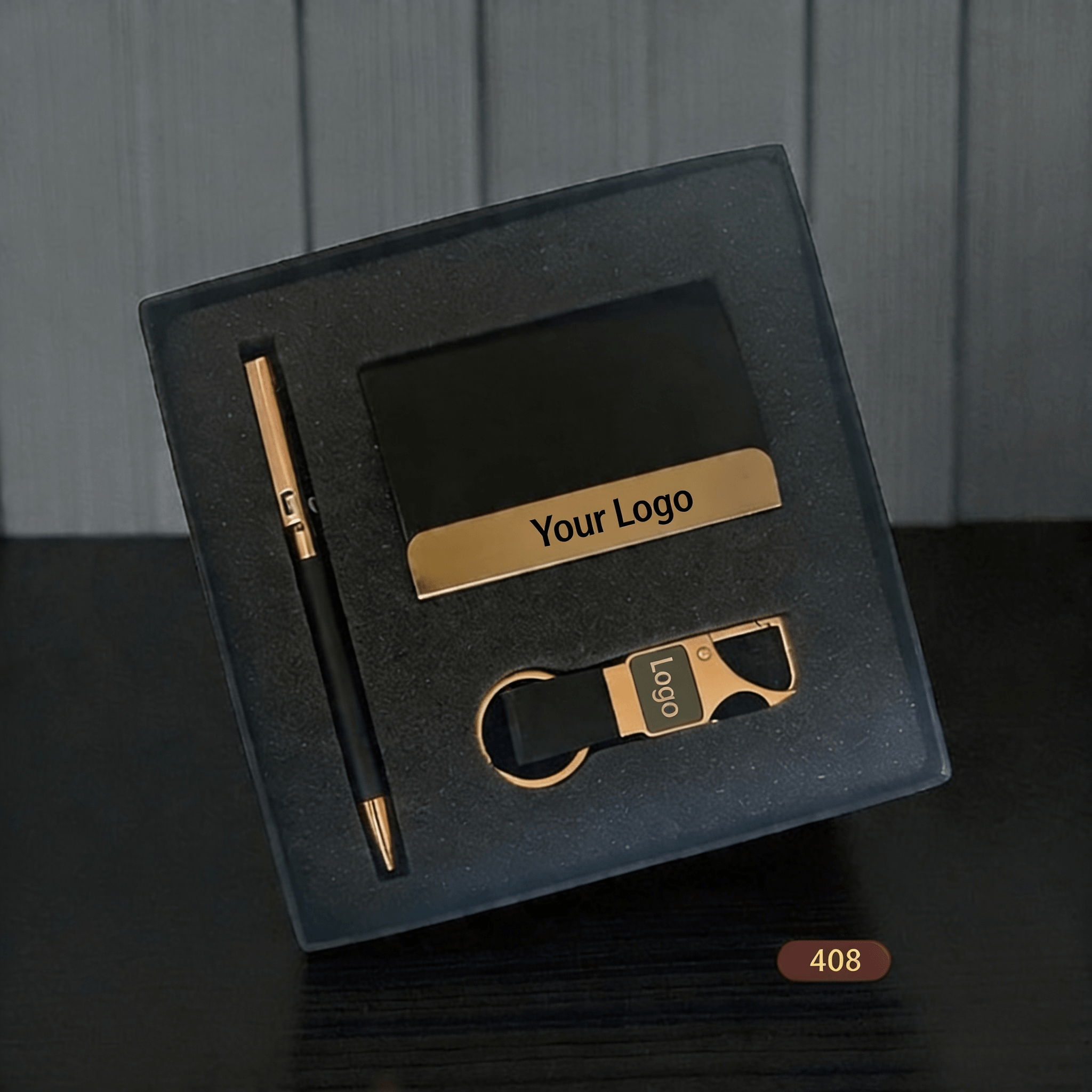 Custom 3 in 1 Corporate Gifting Set Notebook, Pen and Keychain
