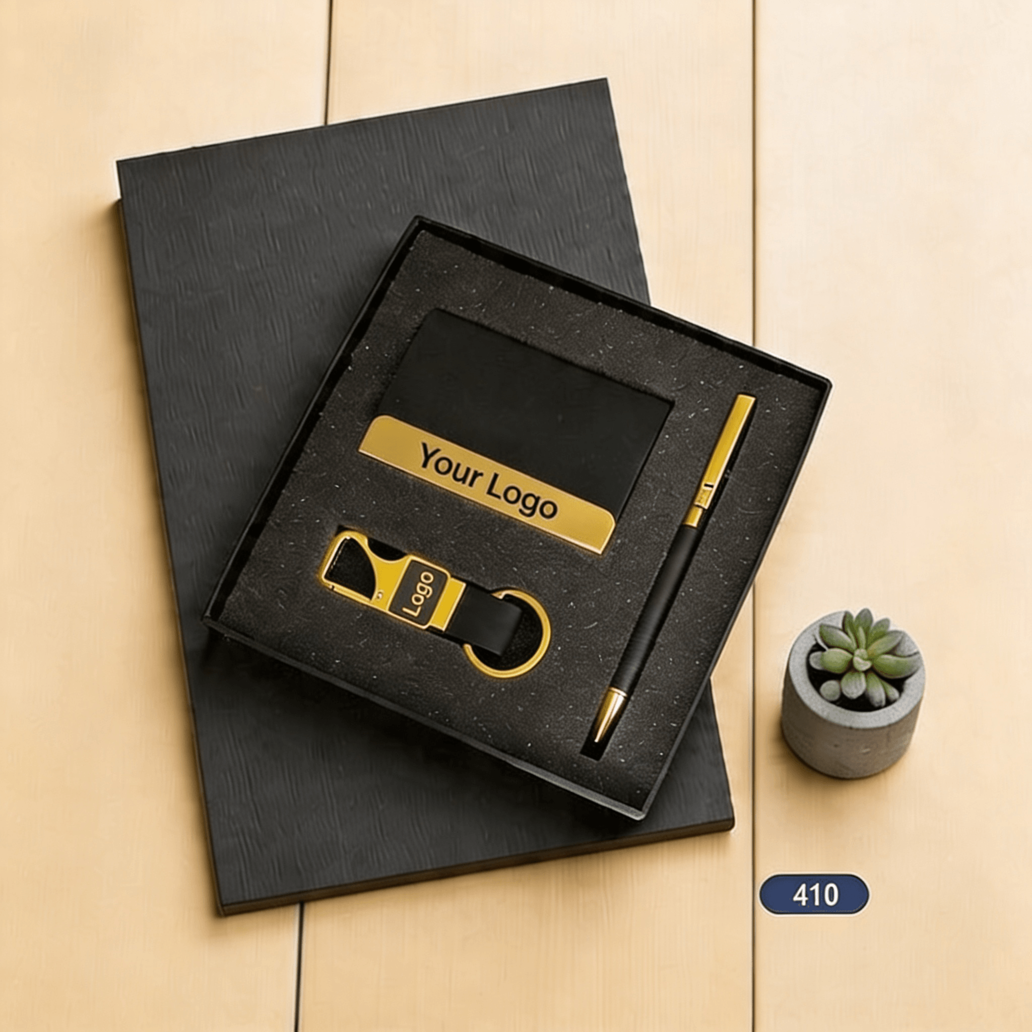 Custom 3 in 1 Corporate Gifting Set Notebook, Pen and Keychain