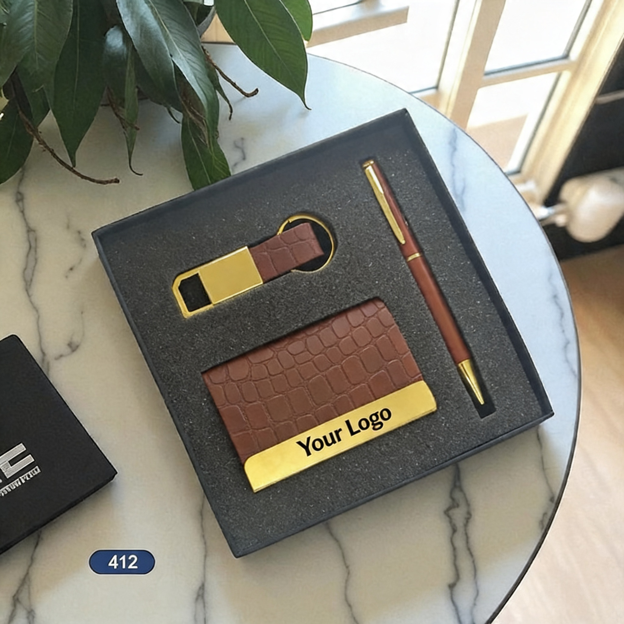 Custom 3 in 1 Corporate Gifting Set Notebook, Pen and Keychain
