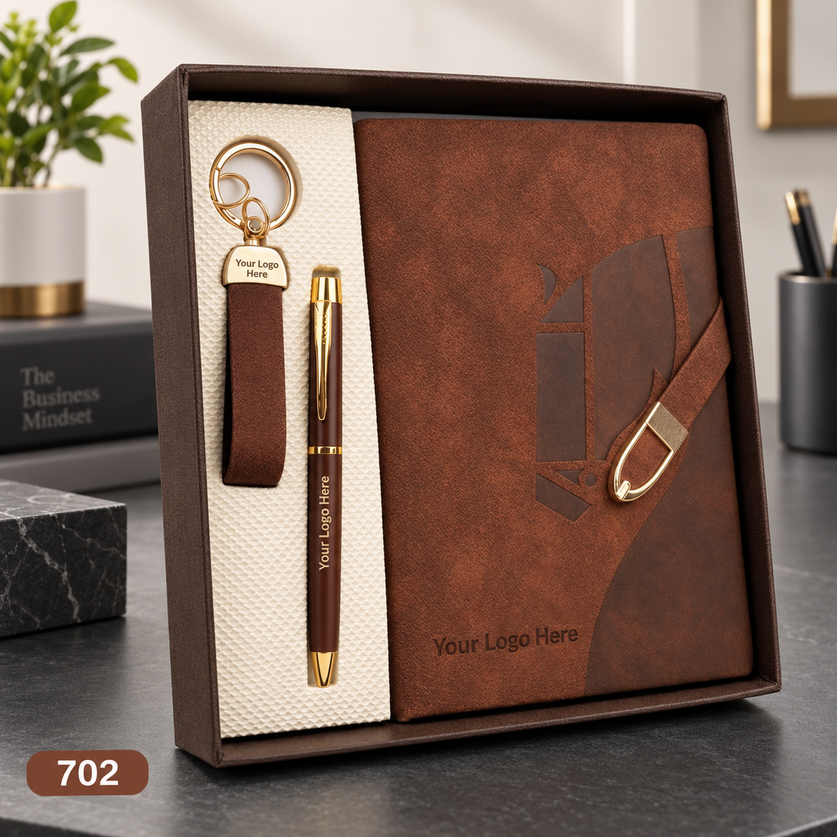 Customized 3-in-1 Notebook Gift Sets – Pen, Keychain/Card Holder | MOQ 25