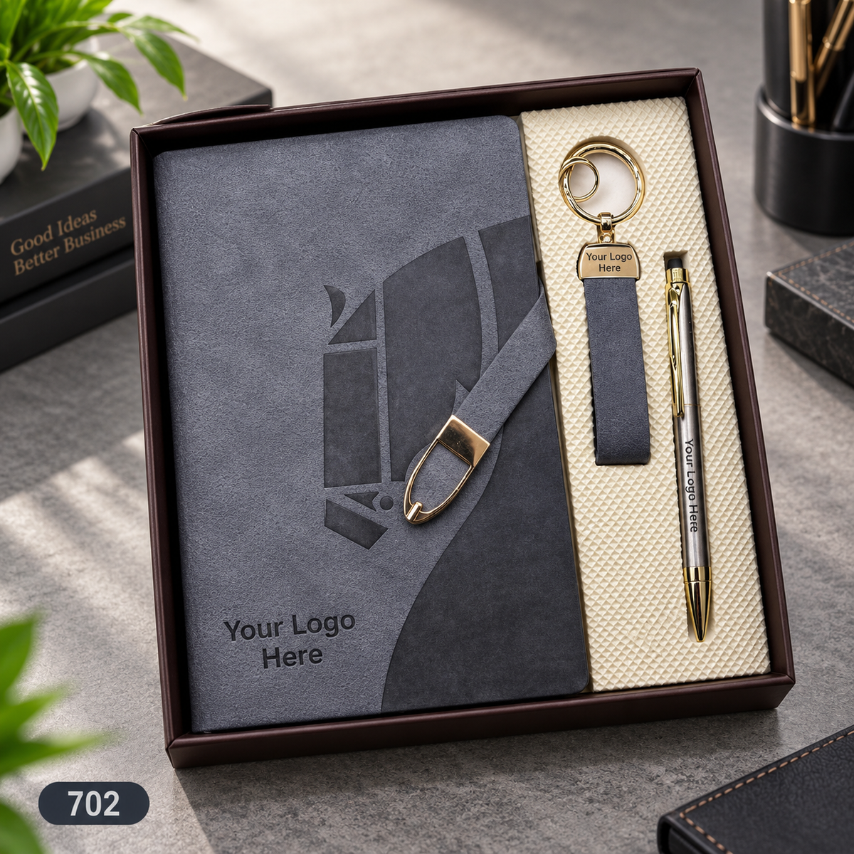 Customized 3-in-1 Notebook Gift Sets – Pen, Keychain/Card Holder | MOQ 25