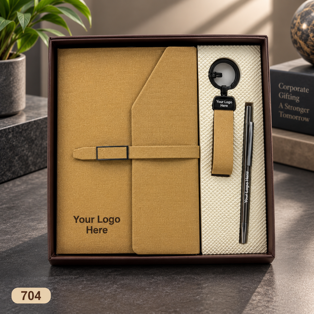 Customized 3-in-1 Notebook Gift Sets – Pen, Keychain/Card Holder | MOQ 25