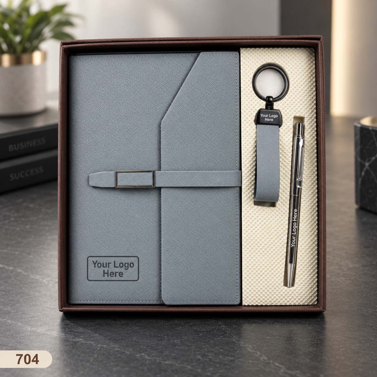 Customized 3-in-1 Notebook Gift Sets – Pen, Keychain/Card Holder | MOQ 25