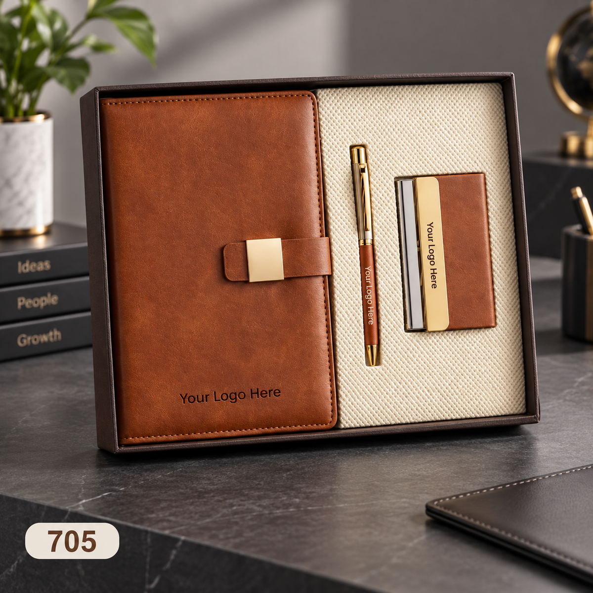 Customized 3-in-1 Notebook Gift Sets – Pen, Keychain/Card Holder | MOQ 25