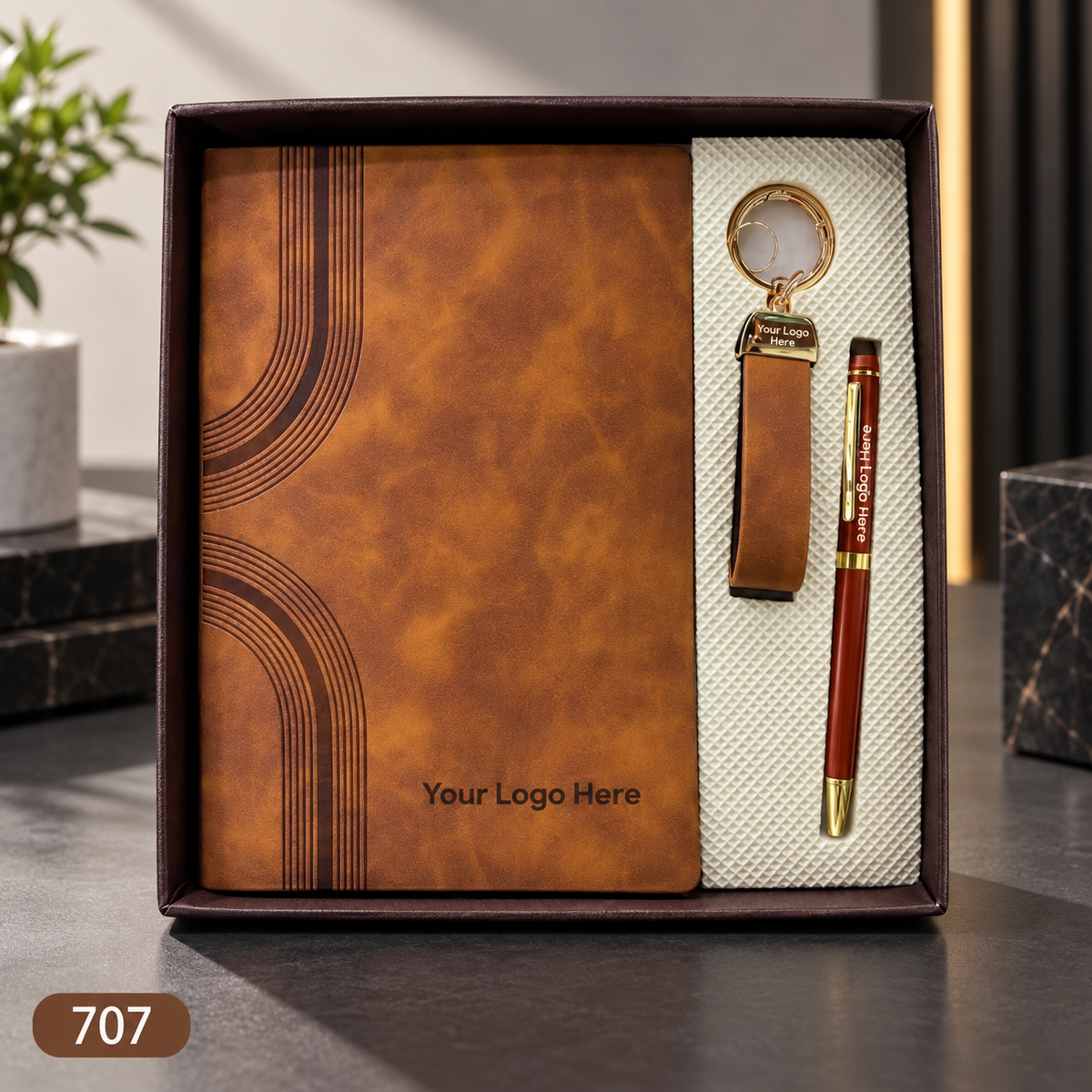Customized 3-in-1 Notebook Gift Sets – Pen, Keychain/Card Holder | MOQ 25