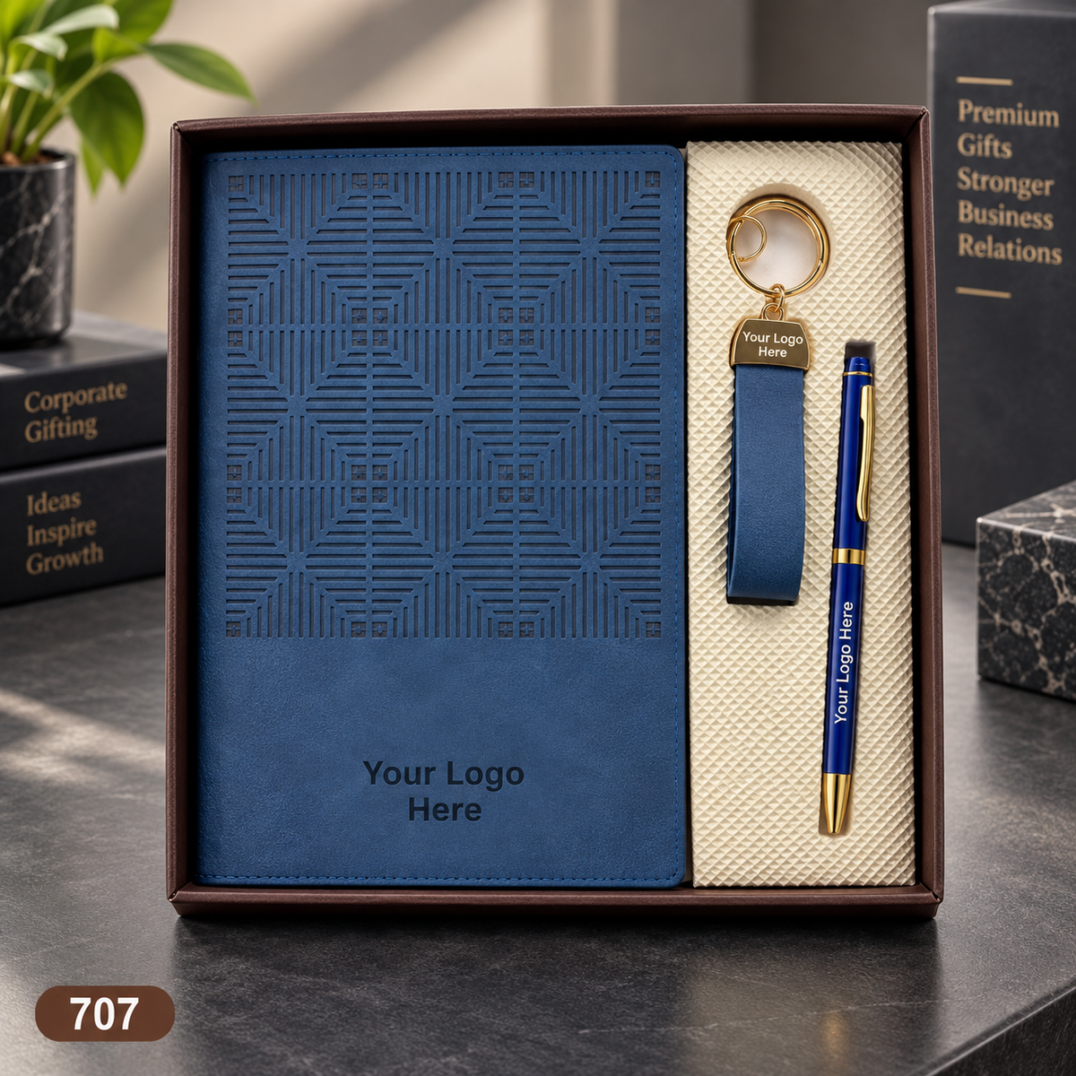 Customized 3-in-1 Notebook Gift Sets – Pen, Keychain/Card Holder | MOQ 25