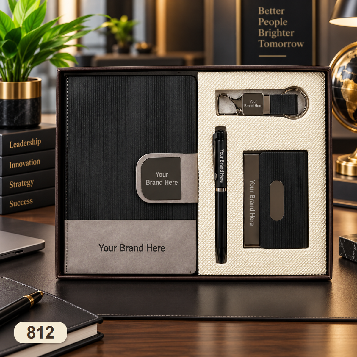 Customized 4-in-1 Notebook Gift Sets with Pen, Keychain & Visiting Card Holder | MOQ 25