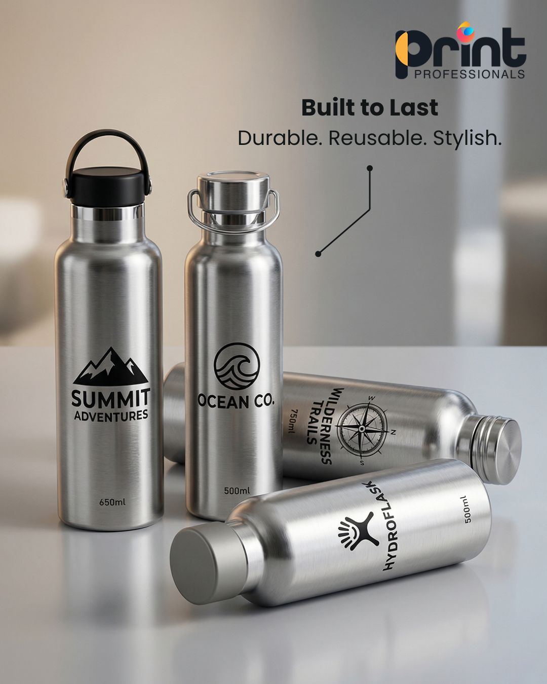 Custom Premium Metal Water Bottles