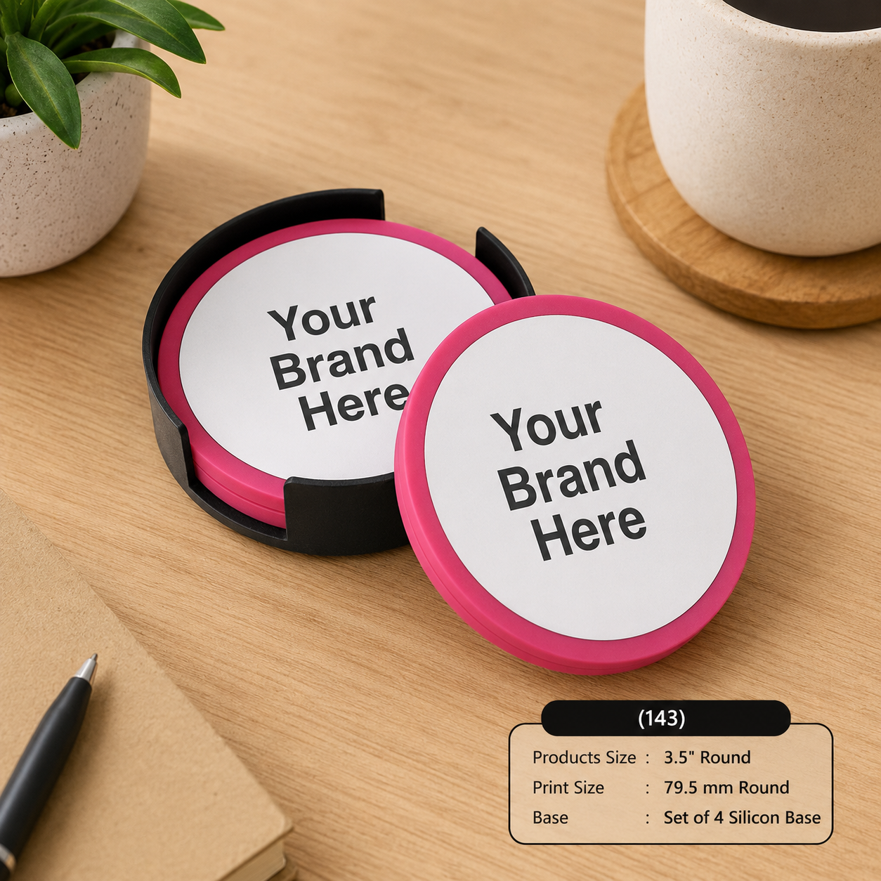 Custom Printed Coasters with Logo – MDF & Plastic Promotional Coasters
