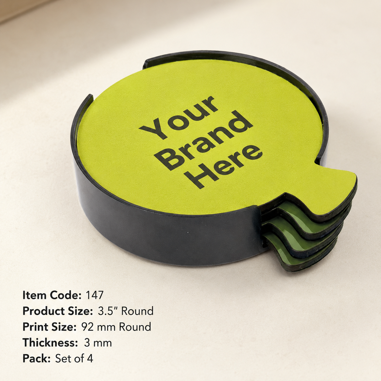 Custom Printed Coasters with Logo – MDF & Plastic Promotional Coasters