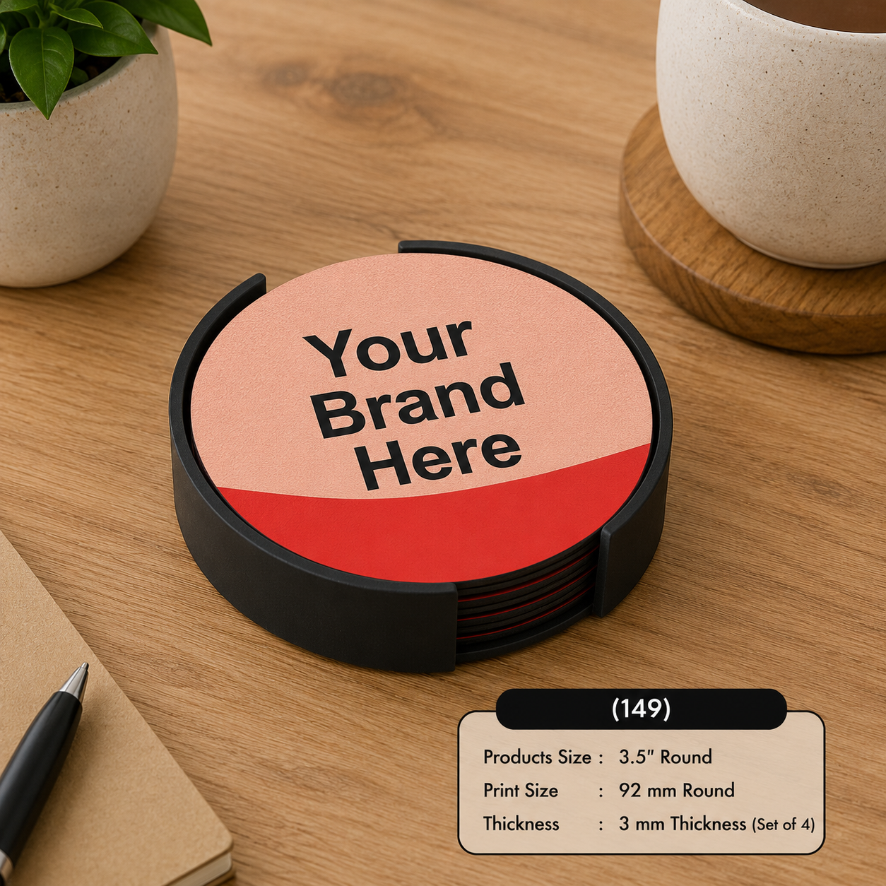 Custom Printed Coasters with Logo – MDF & Plastic Promotional Coasters