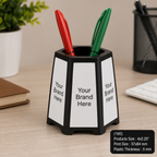 Custom Printed MDF & Plastic Pen Stand with Logo – Personalised Desk Organiser