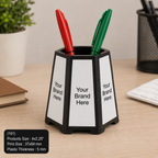Custom Printed MDF & Plastic Pen Stand with Logo – Personalised Desk Organiser