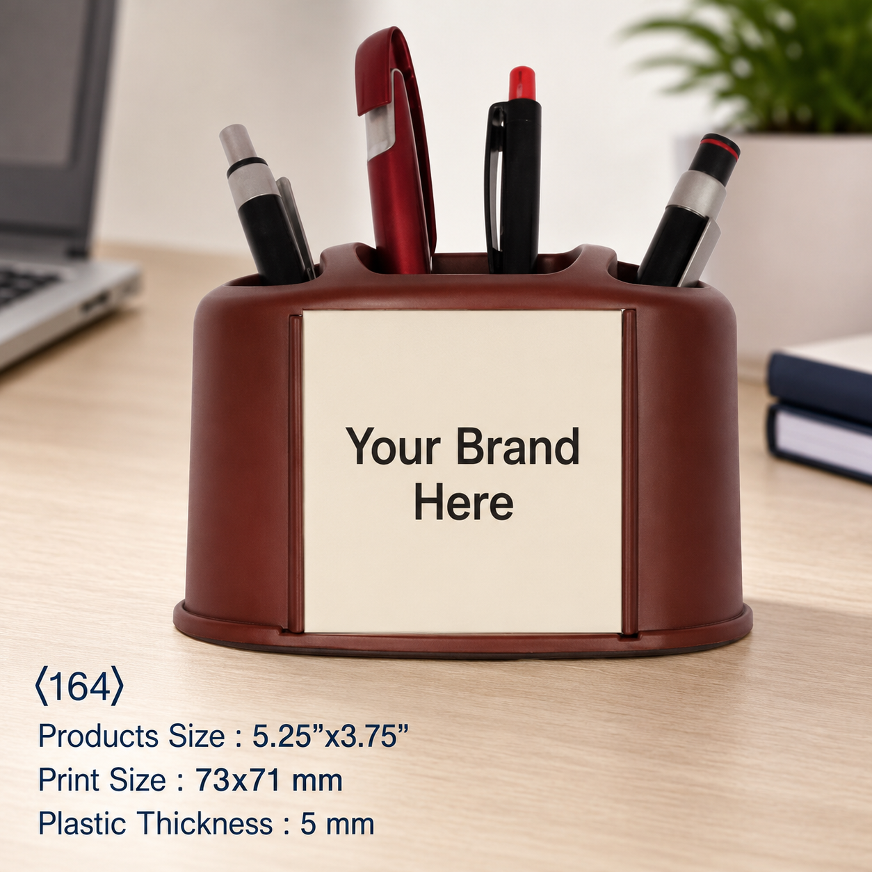 Custom Printed MDF & Plastic Pen Stand with Logo – Personalised Desk Organiser