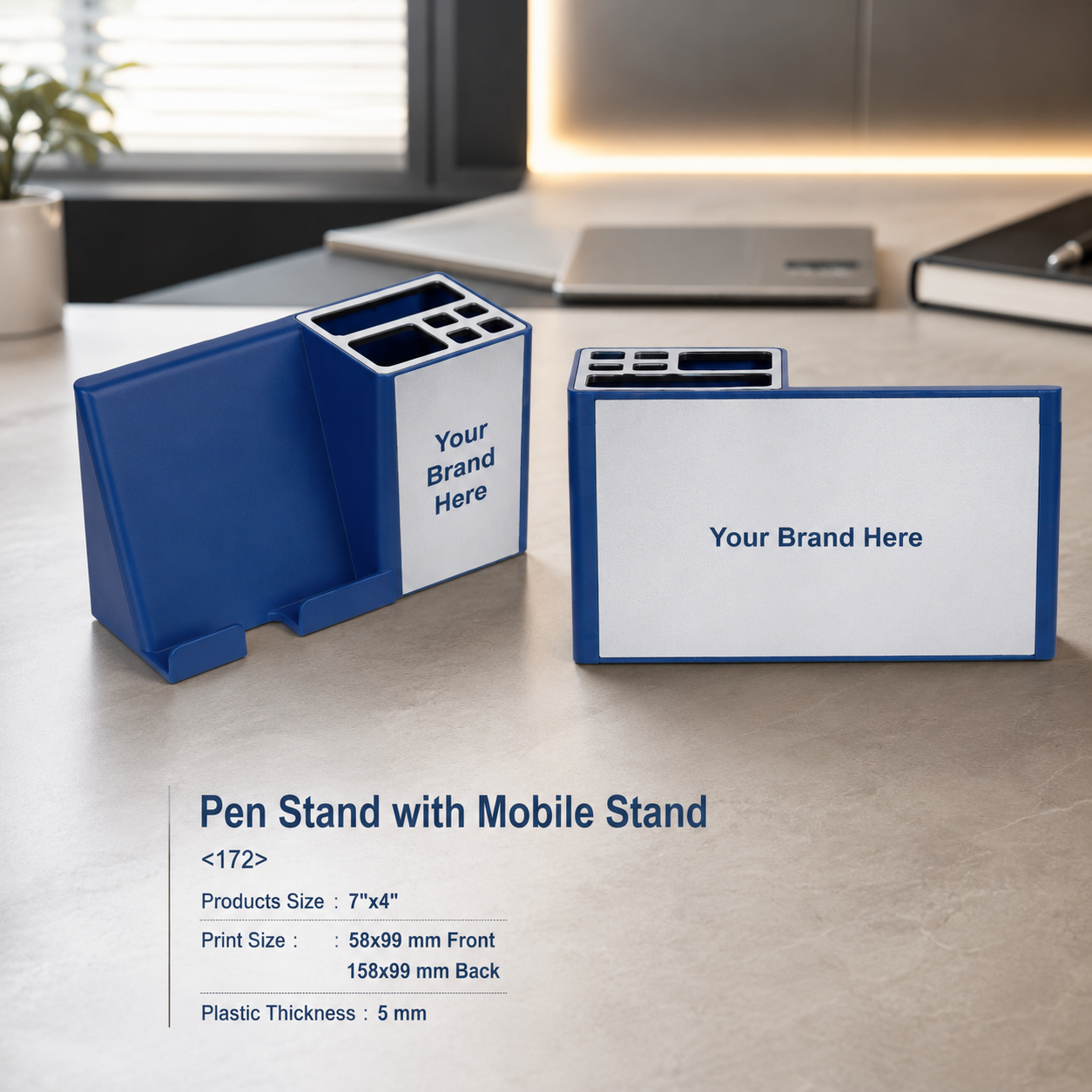 Custom Printed MDF & Plastic Pen Stand with Logo – Personalised Desk Organiser