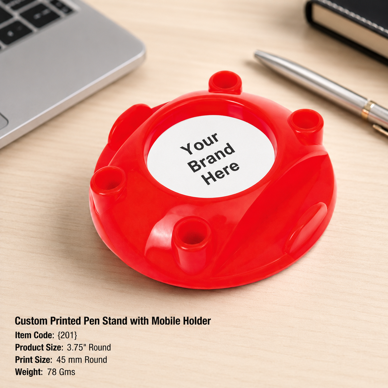 Custom Printed Pen Stand with Mobile Holder