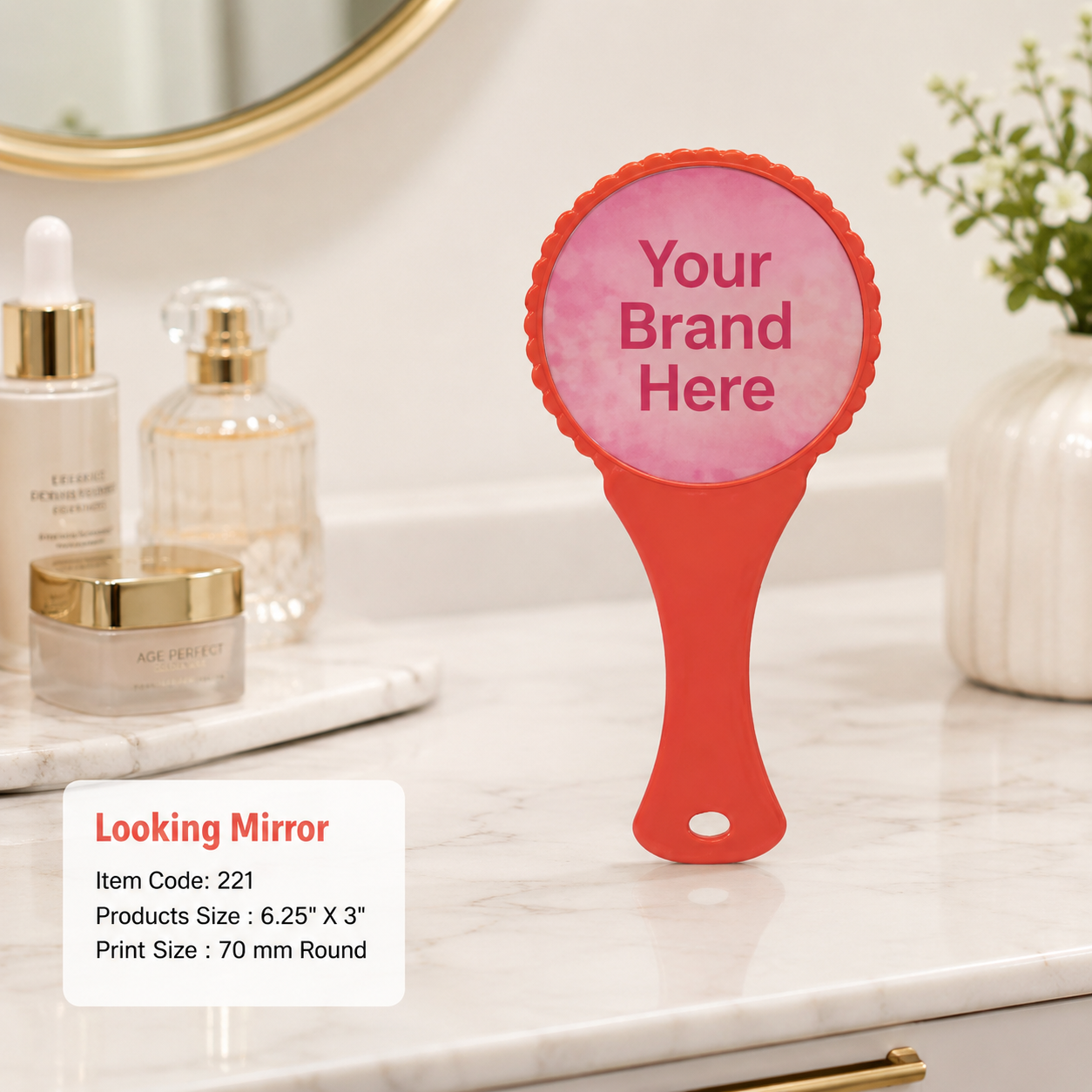 Custom Printed Looking Mirror with Logo